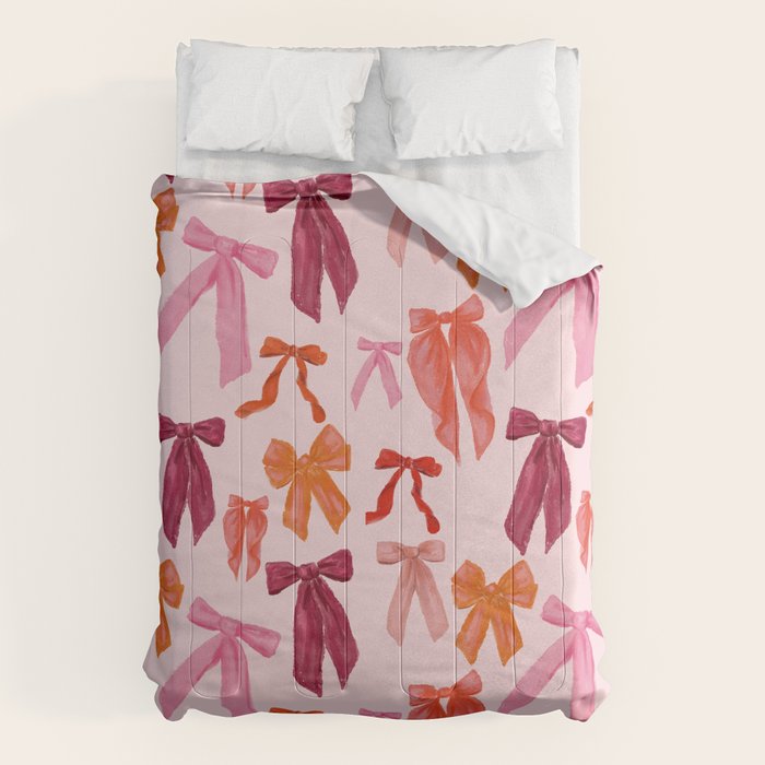 Vibrant Red Watercolor Bow  Comforter Gallery Image 6