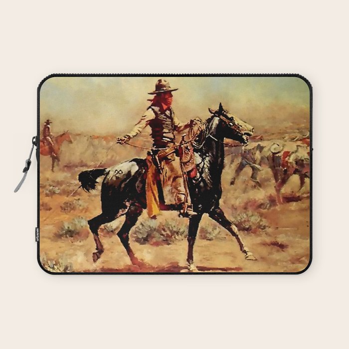 âIn the Alkaliâ by Charles M Russell Laptop Sleeve Gallery Image 1