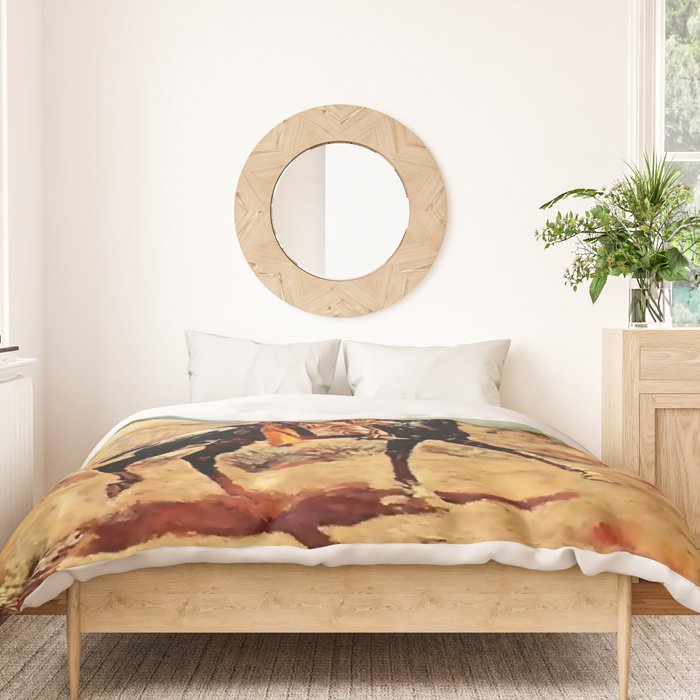âIn the Alkaliâ by Charles M Russell Duvet Cover Gallery Image 3