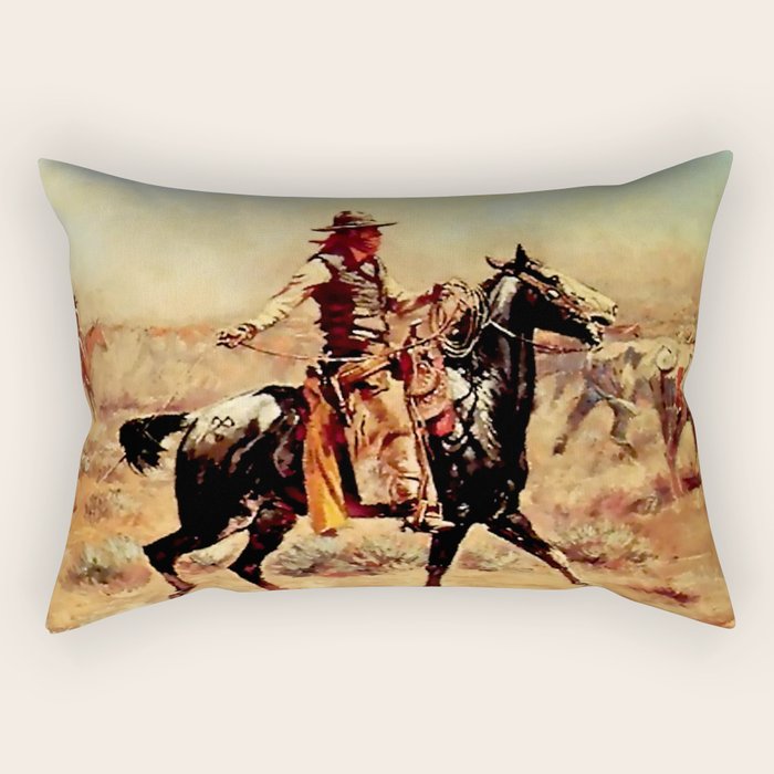 âIn the Alkaliâ by Charles M Russell Rectangular Pillow Gallery Image 1