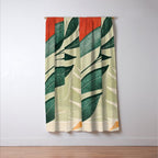 Abstract Art Tropical Leaves 14 Window Curtain Gallery Image 3