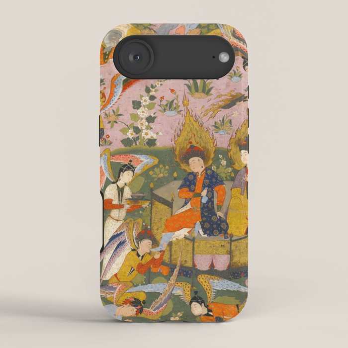 (Book of omens) Angels bow before Adam and Eve in Paradise Islamic Antique Art  iPhone Case Gallery Image 2