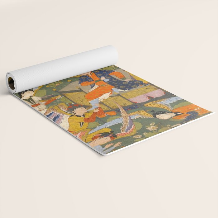 (Book of omens) Angels bow before Adam and Eve in Paradise Islamic Antique Art  Yoga Mat Gallery Image 2