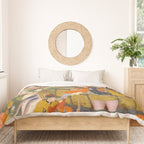 (Book of omens) Angels bow before Adam and Eve in Paradise Islamic Antique Art  Duvet Cover Gallery Image 3