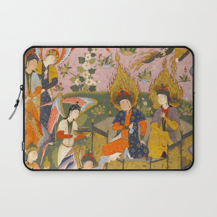 (Book of omens) Angels bow before Adam and Eve in Paradise Islamic Antique Art  Laptop Sleeve Gallery Image 1