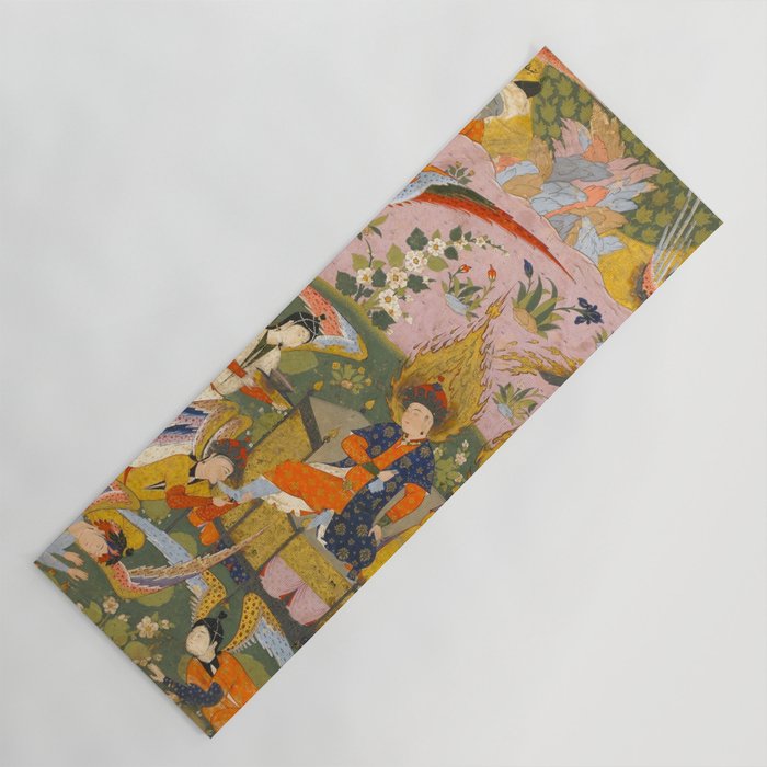 (Book of omens) Angels bow before Adam and Eve in Paradise Islamic Antique Art  Yoga Mat Gallery Image 1