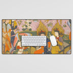 (Book of omens) Angels bow before Adam and Eve in Paradise Islamic Antique Art  Desk Mat Gallery Image 1