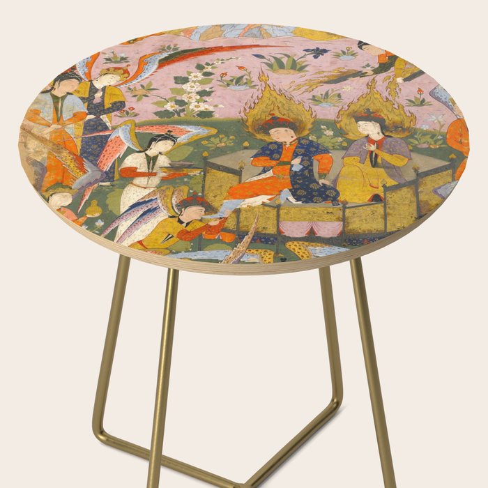 (Book of omens) Angels bow before Adam and Eve in Paradise Islamic Antique Art  Side Table Gallery Image 2