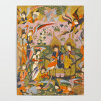 (Book of omens) Angels bow before Adam and Eve in Paradise Islamic Antique Art  Poster Gallery Image 4