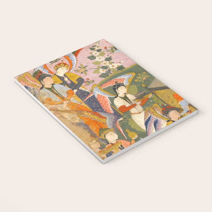 (Book of omens) Angels bow before Adam and Eve in Paradise Islamic Antique Art  Notebook Gallery Image 3