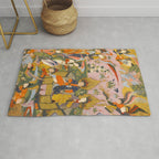 (Book of omens) Angels bow before Adam and Eve in Paradise Islamic Antique Art  Rug Gallery Image 1
