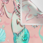 Merkittens with Pearls on blush Wall Tapestry Gallery Image 3