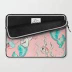Merkittens with Pearls on blush Laptop Sleeve Gallery Image 2