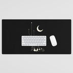 Talking to the Moon - Black and White Desk Mat Gallery Image 1