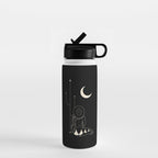 Talking to the Moon - Black and White Water Bottle Gallery Image 1