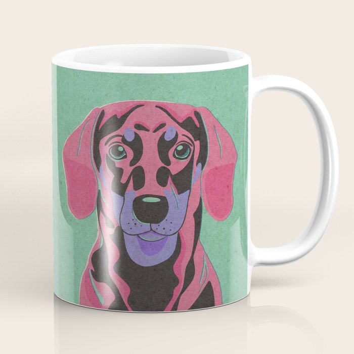 Abstract Dachshund in Pink and Purple Coffee Mug Gallery Image 1