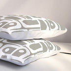 Mid Century Modern Piquet Geometric Multi Gray and White Pattern Pillow Sham Gallery Image 3