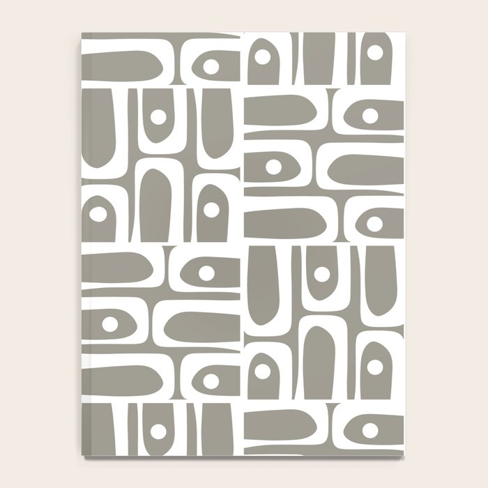 Mid Century Modern Piquet Geometric Multi Gray and White Pattern Notebook Gallery Image 4