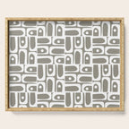 Mid Century Modern Piquet Geometric Multi Gray and White Pattern Serving Tray Gallery Image 1