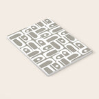 Mid Century Modern Piquet Geometric Multi Gray and White Pattern Notebook Gallery Image 3