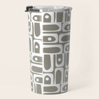 Mid Century Modern Piquet Geometric Multi Gray and White Pattern Travel Mug Gallery Image 3