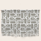 Mid Century Modern Piquet Geometric Multi Gray and White Pattern Wall Hanging Gallery Image 1