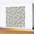 Mid Century Modern Piquet Geometric Multi Gray and White Pattern Wall Mural Gallery Image 2