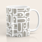 Mid Century Modern Piquet Geometric Multi Gray and White Pattern Coffee Mug Gallery Image 1