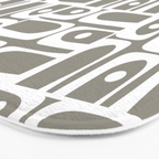 Mid Century Modern Piquet Geometric Multi Gray and White Pattern Bath Mat Gallery Image 3