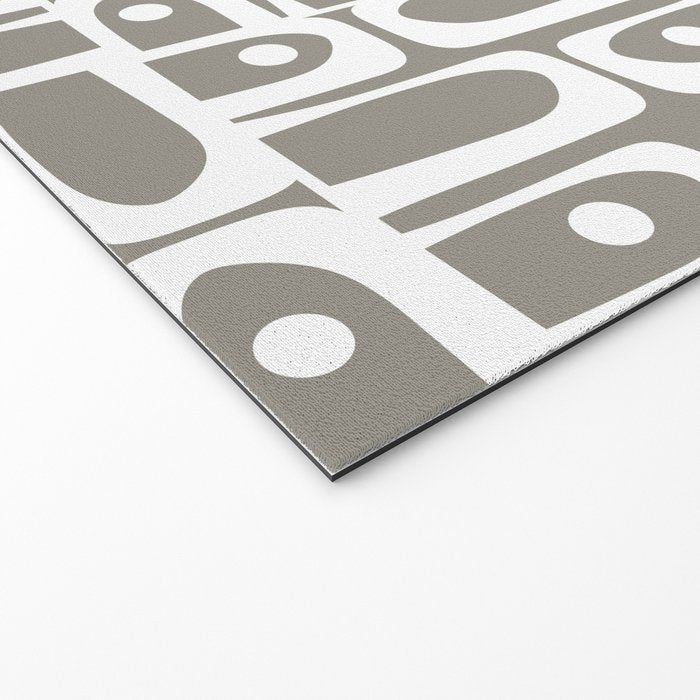 Mid Century Modern Piquet Geometric Multi Gray and White Pattern Welcome Mat Gallery Image 2