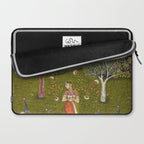 Indian Miniature Painted Illustration Princess In the Peacock Garden Floral Pose Laptop Sleeve Gallery Image 2