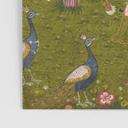 Indian Miniature Painted Illustration Princess In the Peacock Garden Floral Pose Poster Gallery Image 3