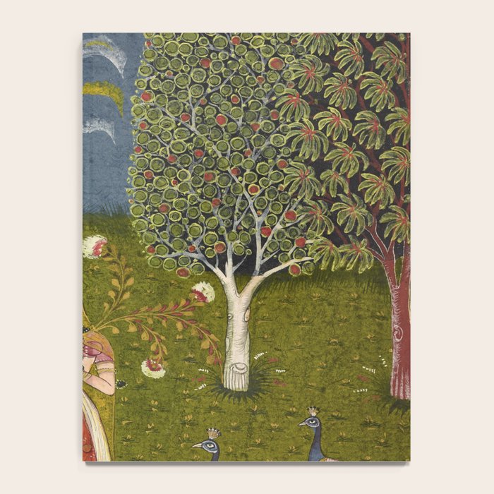 Indian Miniature Painted Illustration Princess In the Peacock Garden Floral Pose Notebook Gallery Image 4