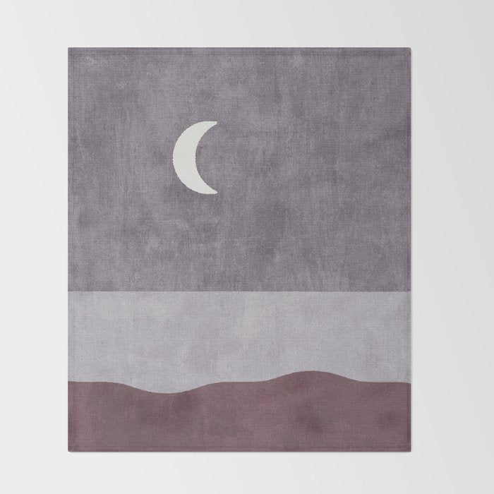 LANDSHAPES / Beach - Night Throw Blanket Gallery Image 2