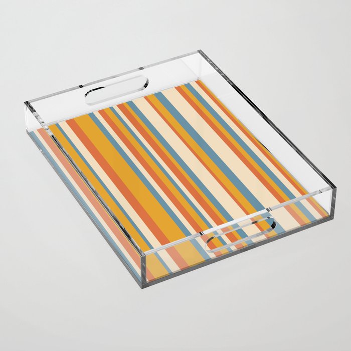 Classic Stripes XX - Retro Summer Acrylic Tray Gallery Image 1