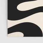 Contemporary Modern Abstract Soft Curves Pattern in Black and Almond Cream Poster Gallery Image 3