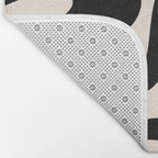 Contemporary Modern Abstract Soft Curves Pattern in Black and Almond Cream Bath Mat Gallery Image 2