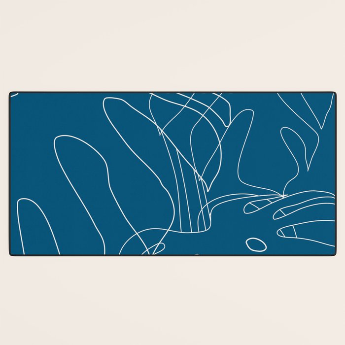 Monstera No2 Blue Desk Mat Gallery Image 3