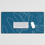 Monstera No2 Blue Desk Mat Gallery Image 1