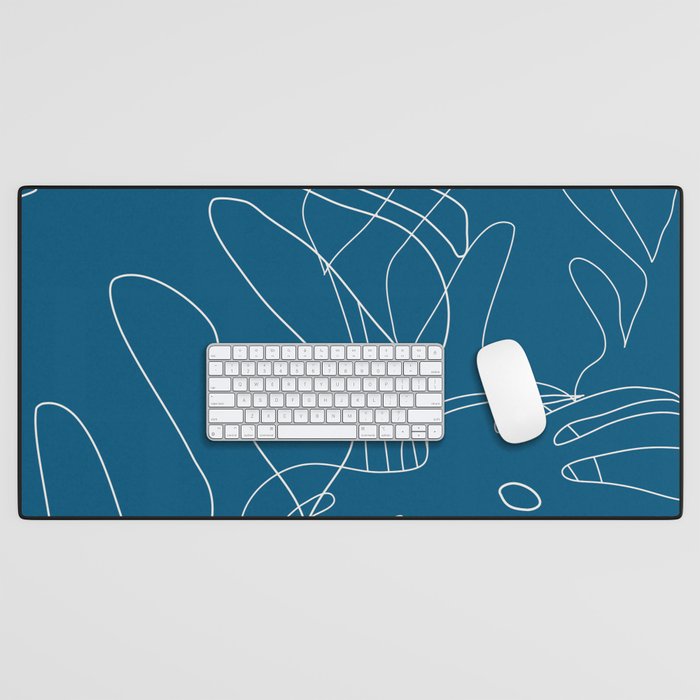 Monstera No2 Blue Desk Mat Gallery Image 1