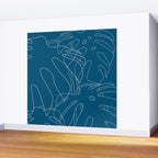 Monstera No2 Blue Wall Mural Gallery Image 2