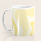 Retro Liquid Swirl Abstract Square in Soft Pale Pastel Yellow Coffee Mug Gallery Image 3