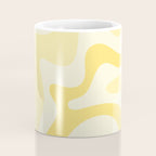 Retro Liquid Swirl Abstract Square in Soft Pale Pastel Yellow Coffee Mug Gallery Image 4