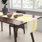 Retro Liquid Swirl Abstract Square in Soft Pale Pastel Yellow Table Runner Gallery Image 2