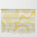 Retro Liquid Swirl Abstract Square in Soft Pale Pastel Yellow Wall Hanging Gallery Image 1
