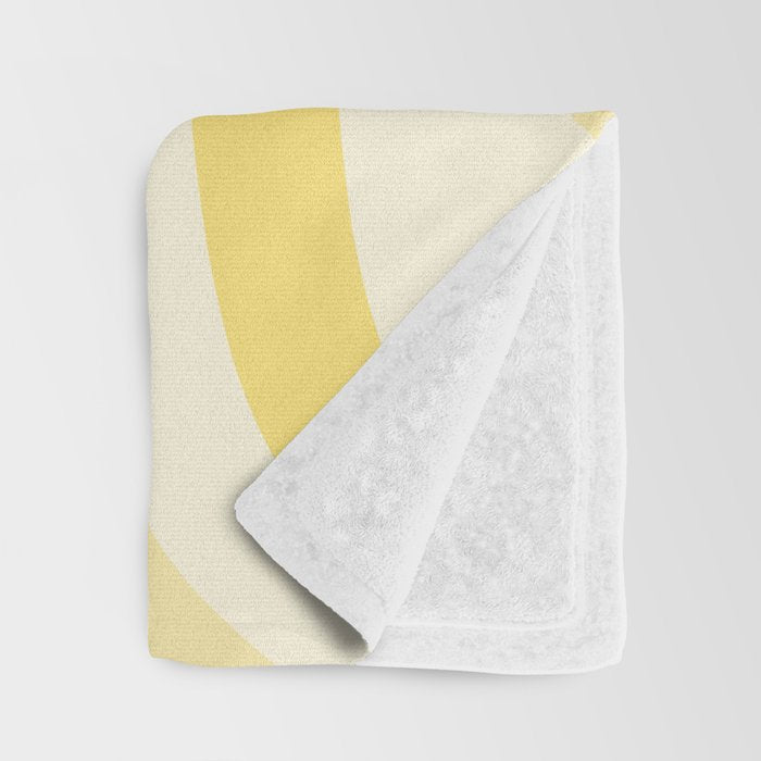 Retro Liquid Swirl Abstract Square in Soft Pale Pastel Yellow Throw Blanket Gallery Image 3