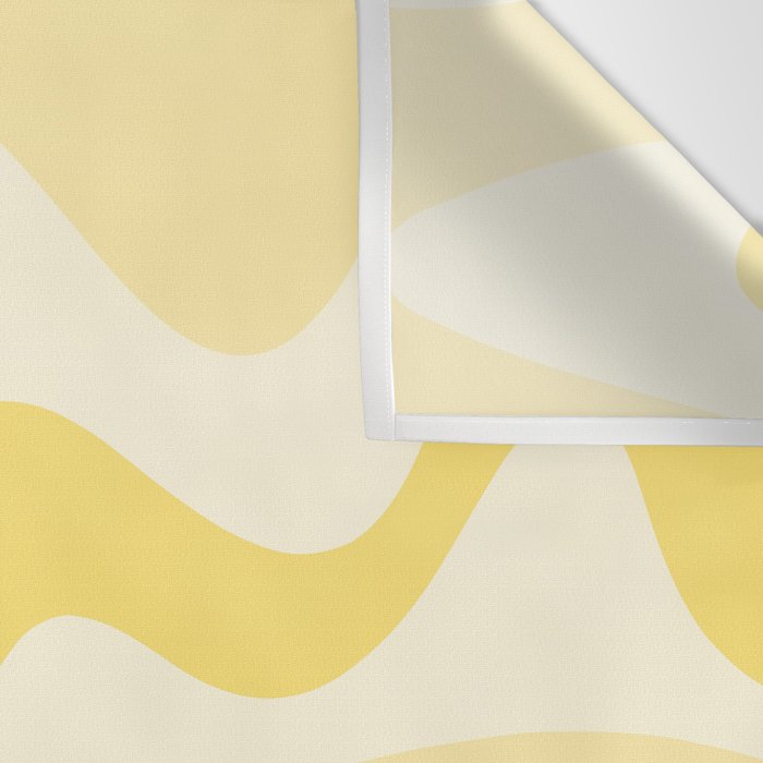 Retro Liquid Swirl Abstract Square in Soft Pale Pastel Yellow Wall Tapestry Gallery Image 3