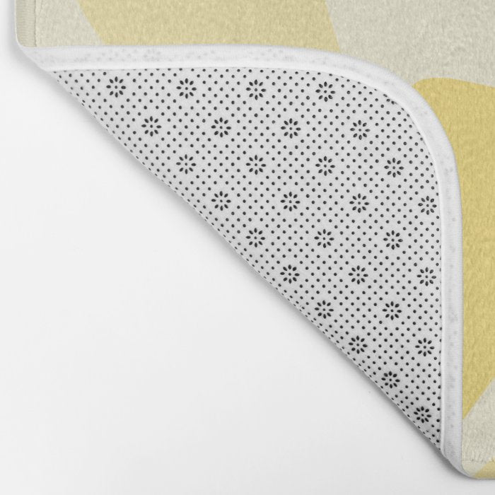 Retro Liquid Swirl Abstract Square in Soft Pale Pastel Yellow Bath Mat Gallery Image 2