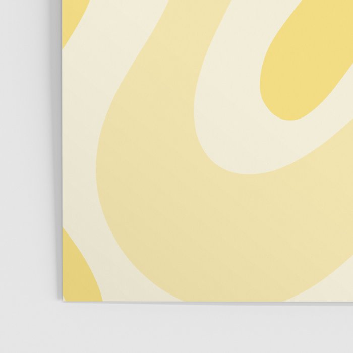 Retro Liquid Swirl Abstract Square in Soft Pale Pastel Yellow Poster Gallery Image 3