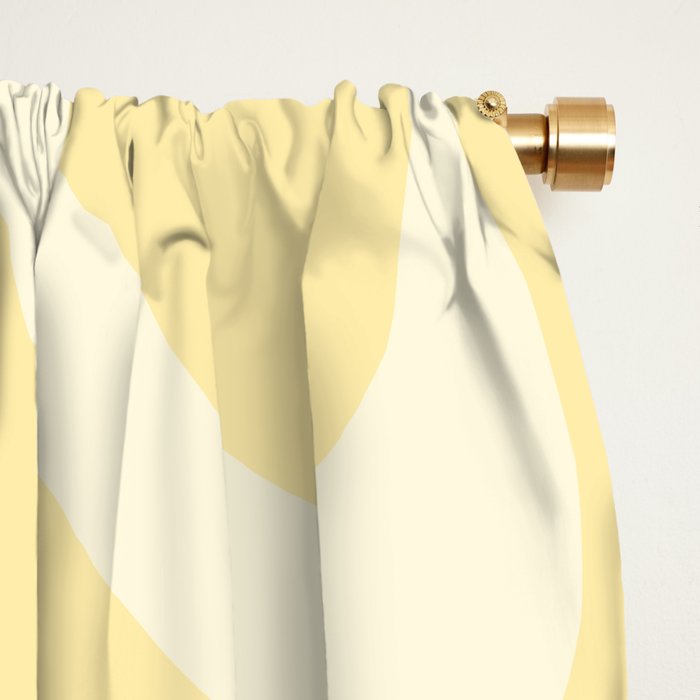 Retro Liquid Swirl Abstract Square in Soft Pale Pastel Yellow Window Curtain Gallery Image 2